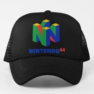 NEW Nintendo N64 Logo Foam Trucker Mesh Snapback BLACK